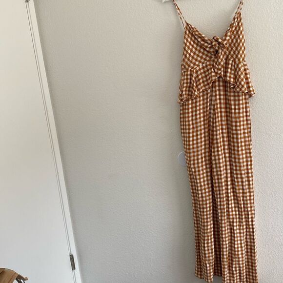 Saylor Gingham Yellow Jumpsuit - Picture 2 of 7